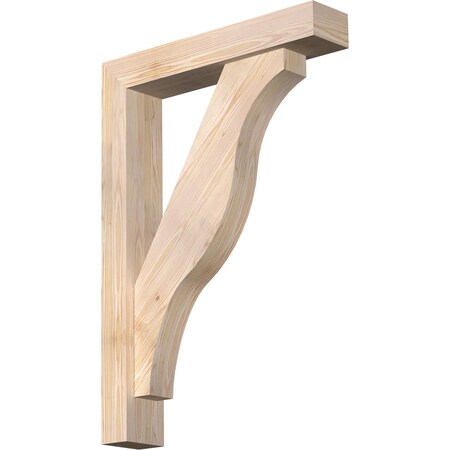 Ekena Millwork Funston Block Smooth Bracket w/ Offset Brace, Douglas Fir, 5 1/2"W x 28"D x 40"H BKT0604X28X40FST05SDF